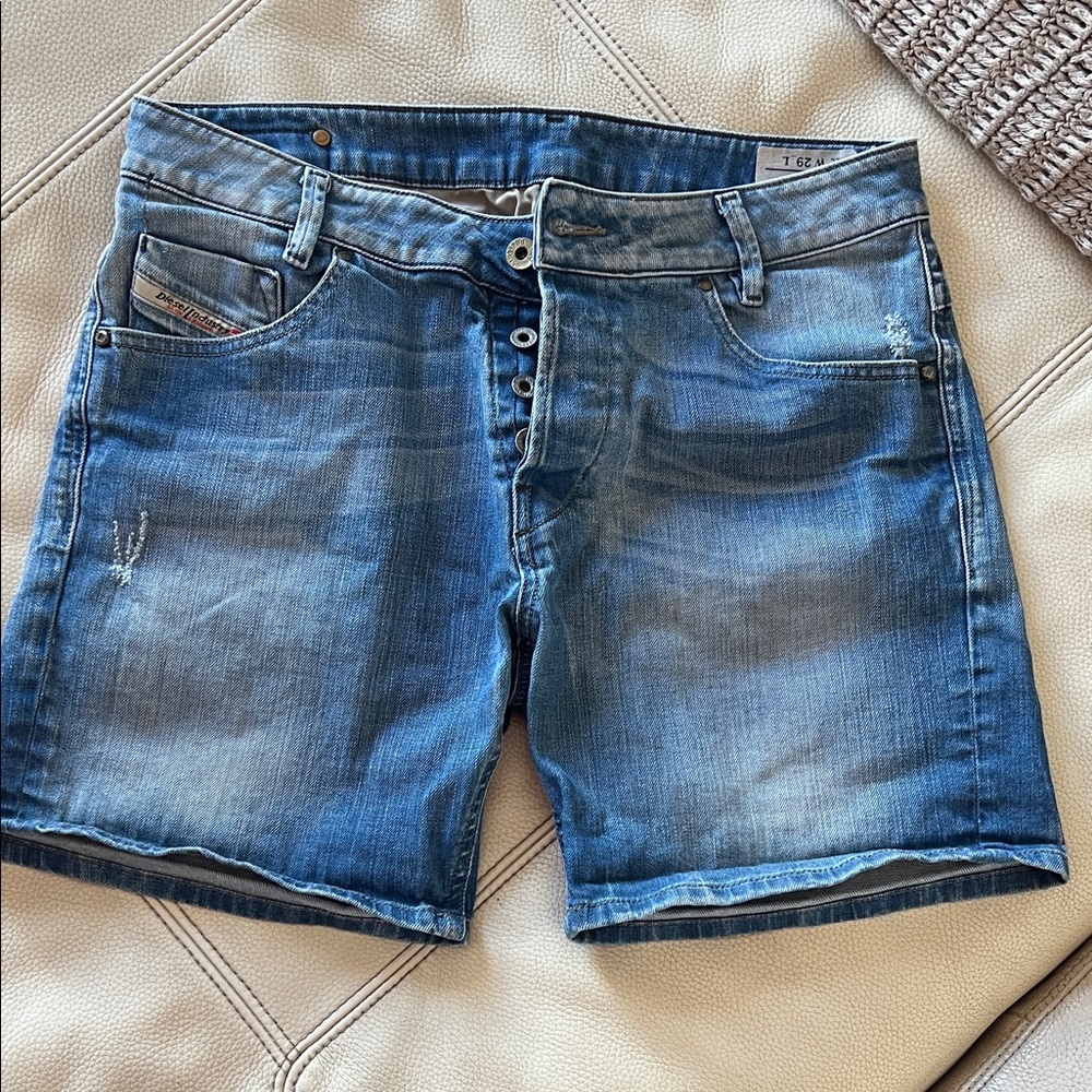 Diesel Faded Blue Denim Shorts
